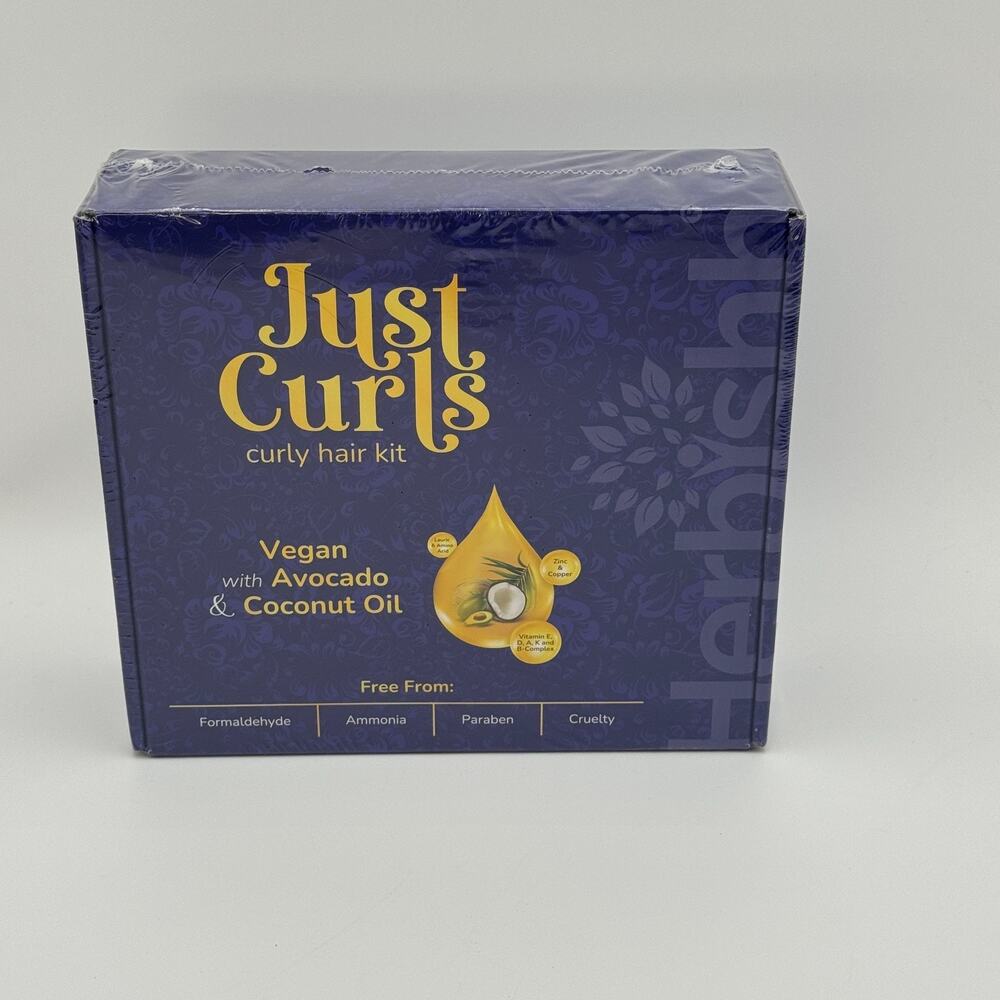 Herbishh Just Curls Hair Kit Shampoo‎ Conditioner Deep Conditioner Curl Set NEW